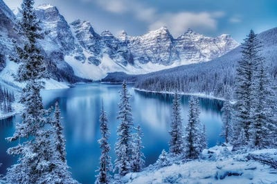 Moraine Lake Blue Hour by Dennis Frates gallery poster