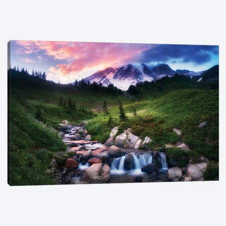Mt. Rainier Sunset Canvas Print #DEN224} by Dennis Frates Art Print
