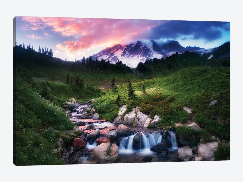 Mt. Rainier Sunset by Dennis Frates 1-piece Canvas Print