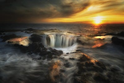 Coastal Sinkhole Sunset by Dennis Frates framed wall art