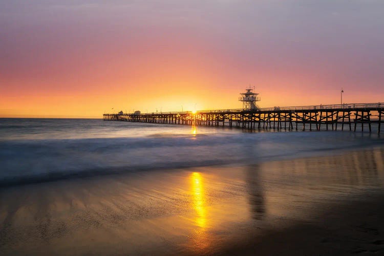 San Clemente Pier Sunset by Dennis Frates wall art