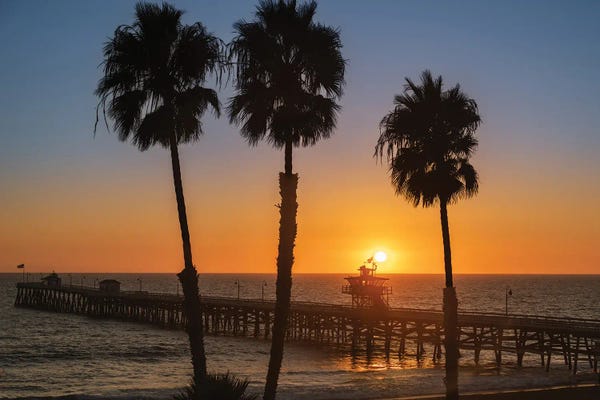 Fine Art Print: Sam Clemente Pier Sunset by Dennis Frates