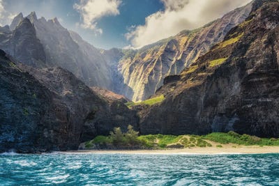 Olivine - Canvas Prints: Napali Coastline by Dennis Frates