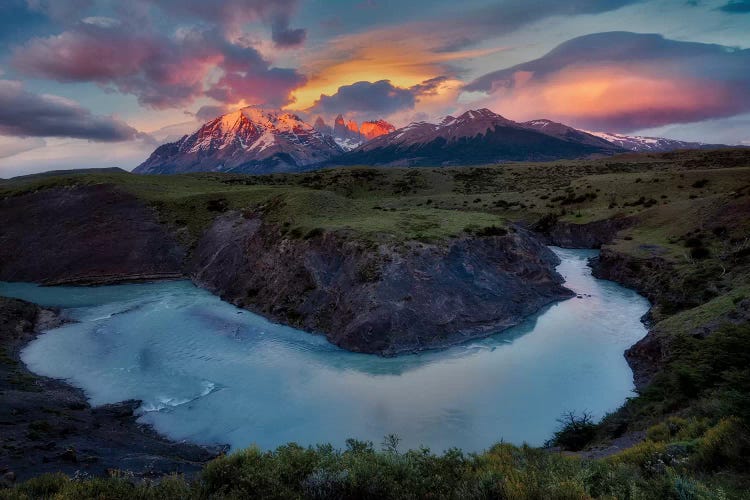 Rio Paine River Sunrise by Dennis Frates wall art