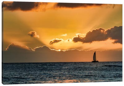 Sailboat Sunset II Canvas Art Print - Sunset Shades