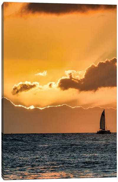 Sailboat Sunset III Canvas Art Print - Sunset Shades