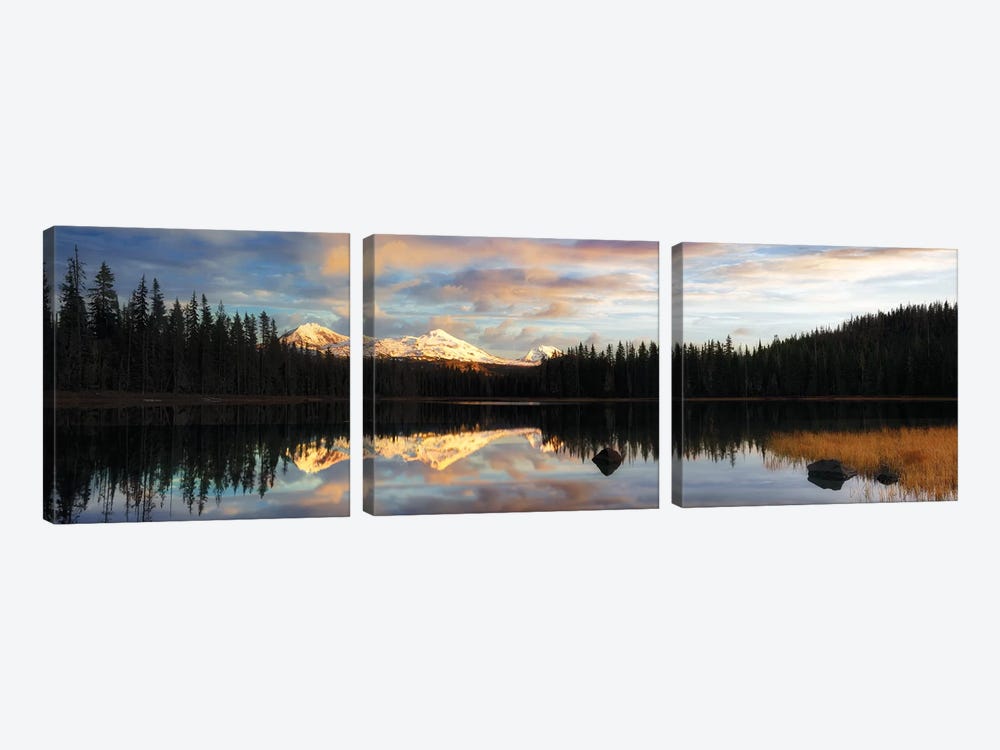 Scott Lake Sunset by Dennis Frates 3-piece Canvas Wall Art