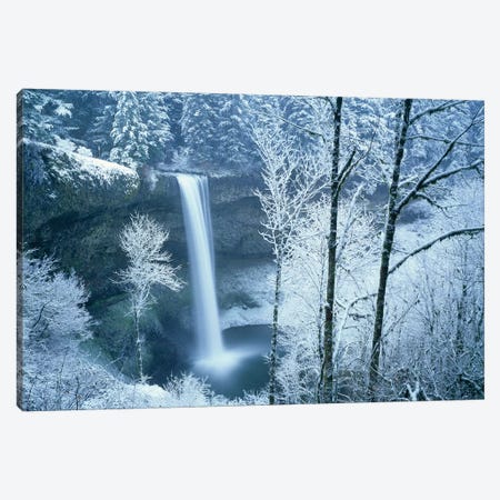 Silver Falls Winter Canvas Print #DEN310} by Dennis Frates Canvas Wall Art