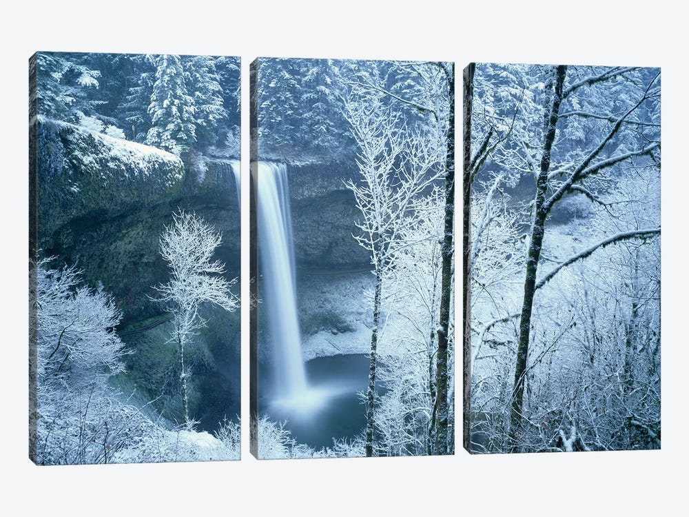 Silver Falls Winter by Dennis Frates 3-piece Canvas Art Print