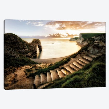 Steps To The Ocean Canvas Print #DEN327} by Dennis Frates Canvas Wall Art