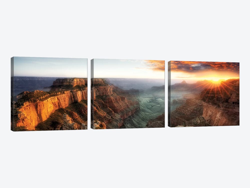 Sunset Grand Canyon V by Dennis Frates 3-piece Canvas Wall Art
