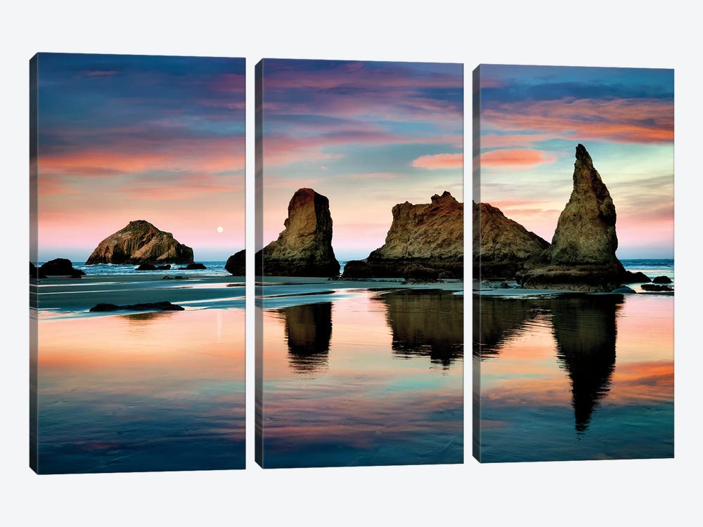 Bandon Reflections by Dennis Frates 3-piece Canvas Print