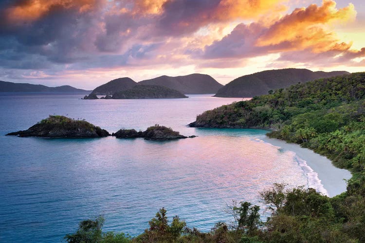 Trunk Bay Sunrise by Dennis Frates wall art