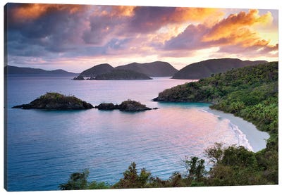 Trunk Bay Sunrise Canvas Art Print - US Virgin Islands