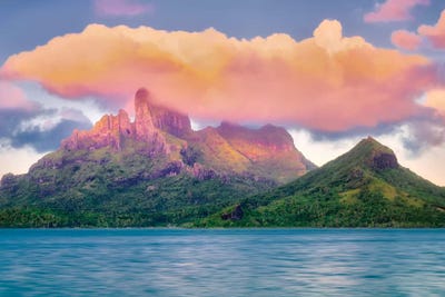 Bora Bora Sunset by Dennis Frates framed wall art