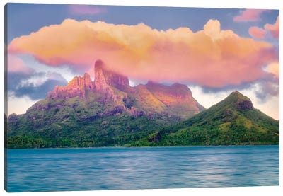 Bora Bora Sunset Canvas Art Print - Dennis Frates
