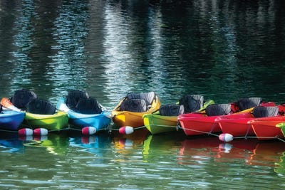 Canoe Lineup by Dennis Frates canvas print