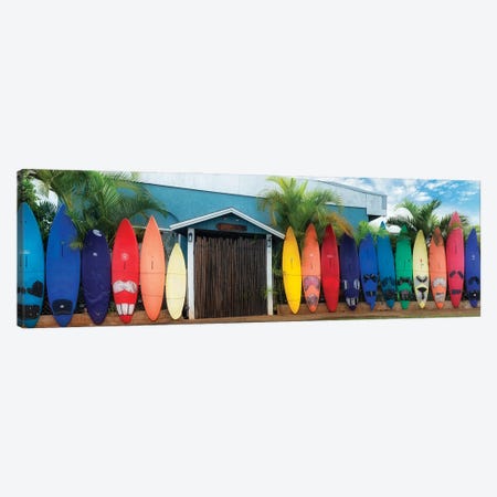 Surfboard Pano Canvas Print #DEN638} by Dennis Frates Art Print