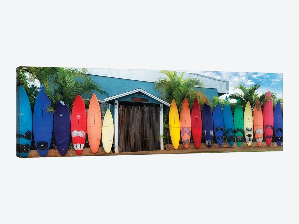 Surfboard Pano by Dennis Frates 1-piece Canvas Art Print