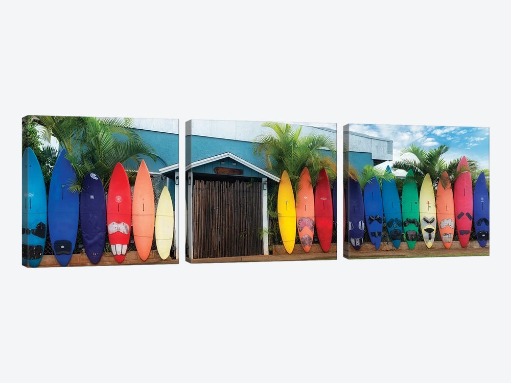 Surfboard Pano by Dennis Frates 3-piece Art Print