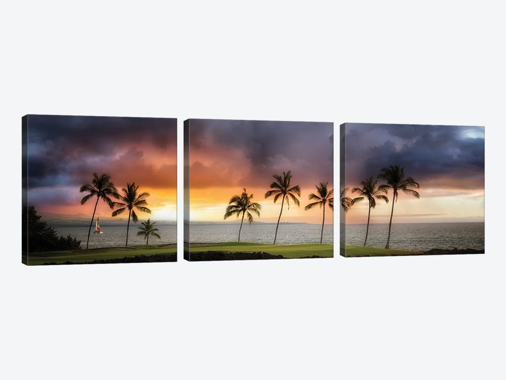 Hawaii Sunset II by Dennis Frates 3-piece Canvas Wall Art