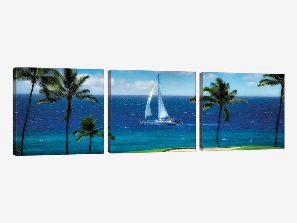 Tropical Sailing II by Dennis Frates 3-piece Canvas Art Print