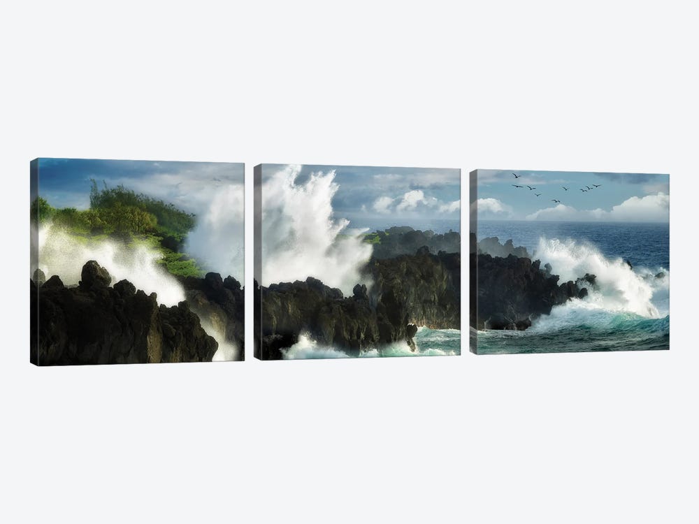 Oceans Fury by Dennis Frates 3-piece Canvas Wall Art