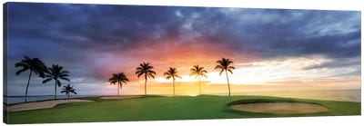 Tropical Golf Sunset Canvas Art Print - Dennis Frates