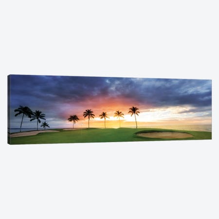 Tropical Golf Sunset Canvas Print #DEN661} by Dennis Frates Canvas Artwork