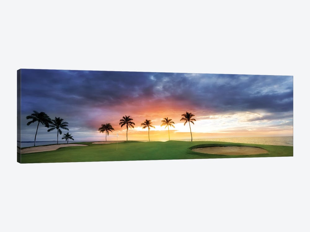 Tropical Golf Sunset by Dennis Frates 1-piece Art Print