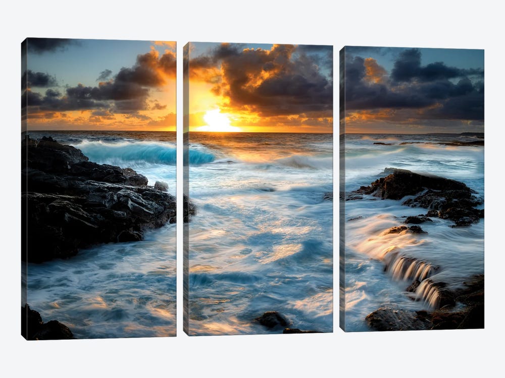 Painterly Tropical Sunrise I by Dennis Frates 3-piece Canvas Print