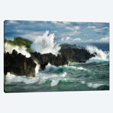 Storm Waves Canvas Print #DEN731} by Dennis Frates Canvas Wall Art