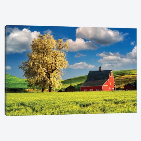 Red Barn Canvas Print #DEN757} by Dennis Frates Canvas Print