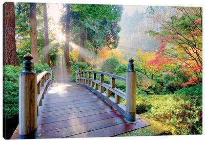 Garden Bridge Path Canvas Art Print