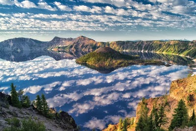 Crater Lake Mirror by Dennis Frates art print