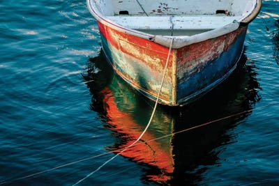Red Dory by Debbra Obertanec framed canvas print