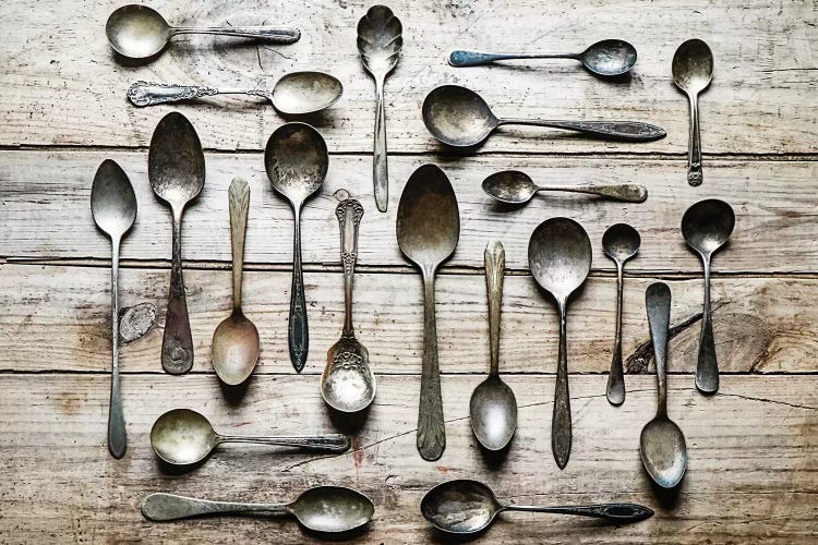 Vintage Spoons Kitchen Print by Debbra Obertanec wall art