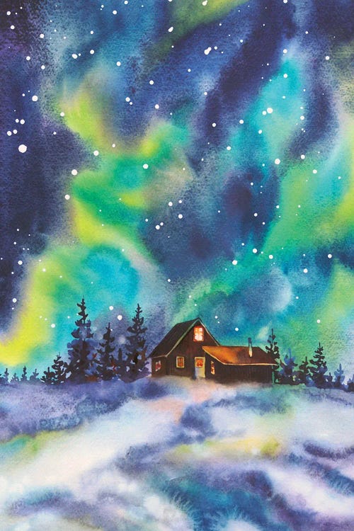 Northern Lights by Delnara El wall art