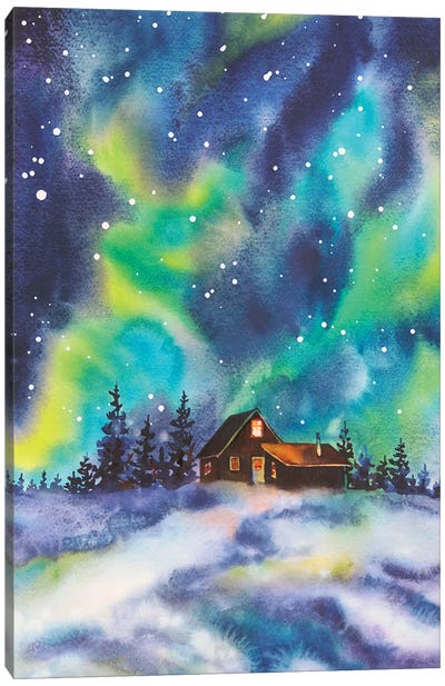 Northern Lights Canvas Art Print - Aurora Borealis Art