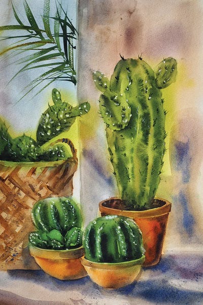 Delnara El: Cactus Plants by Delnara El