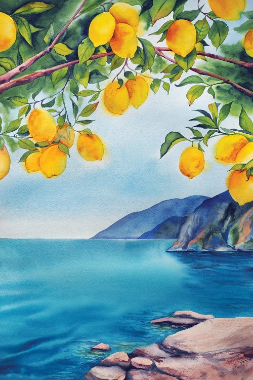 Mediterranean Landscape by Delnara El wall art