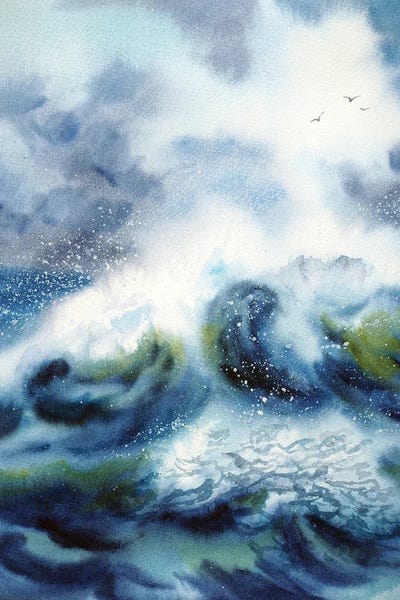 Delnara El - Unframed Prints: Waves by Delnara El