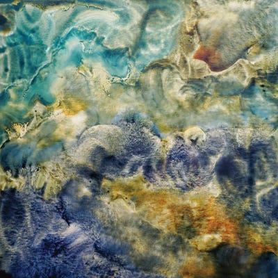 Deep Green Water by Delnara El framed canvas print