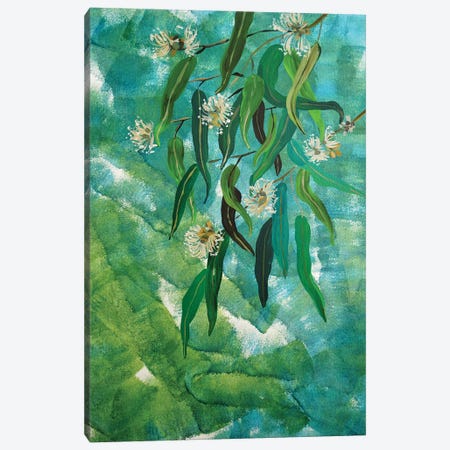 Eucalyptus On Expressive Background Canvas Print #DER23} by Delnara El Art Print