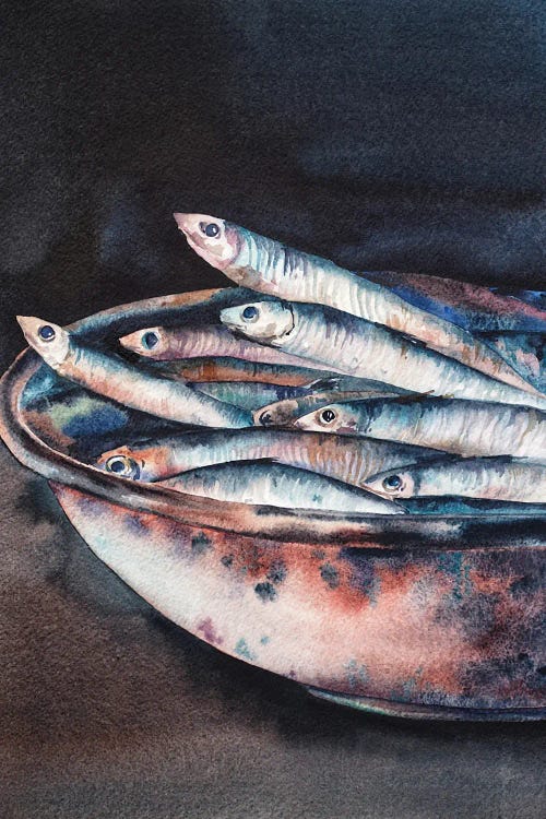 Fish In A Bowl by Delnara El wall art