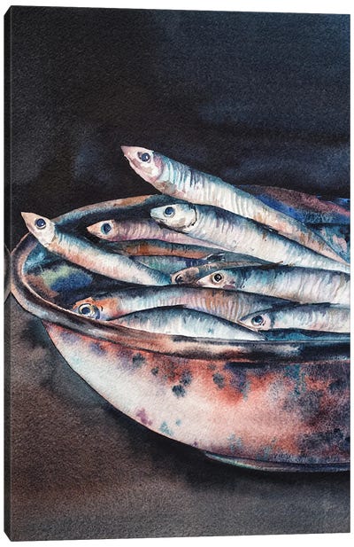 Fish In A Bowl Canvas Art Print - Delnara El