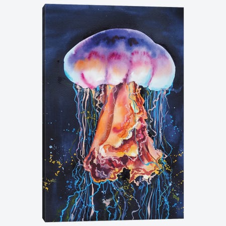 Jellyfish Canvas Print #DER37} by Delnara El Art Print