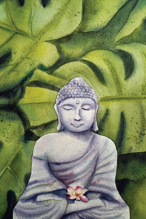 Jungle Buddha by Delnara El wall art