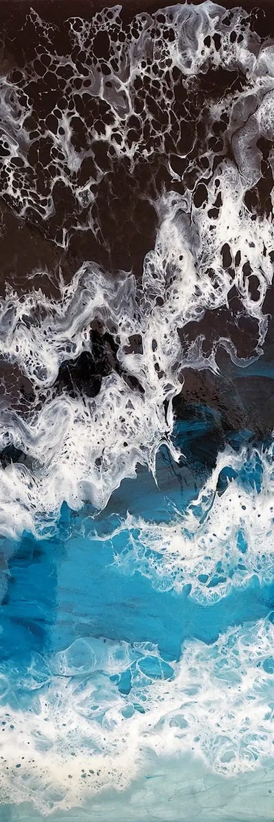 Meditation Box With Sea by Delnara El framed canvas print