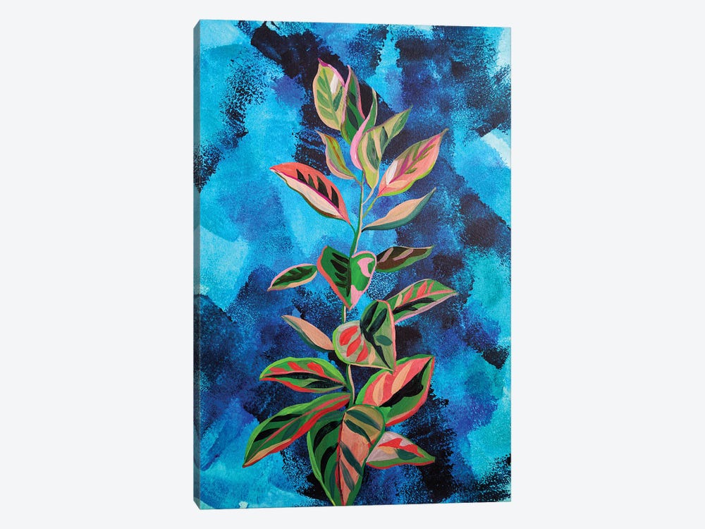 Plant On Expressive Background by Delnara El 1-piece Canvas Art Print